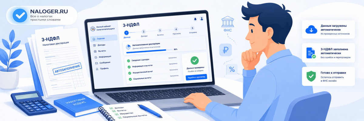 Автозаполнение 3-НДФЛ в личном кабинете ФНС